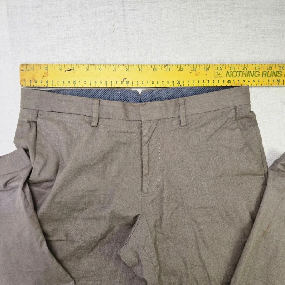 Bonobos Slim Chinos 33x34 Mens Tan Brown Stretch Cotton Trousers Business Casual